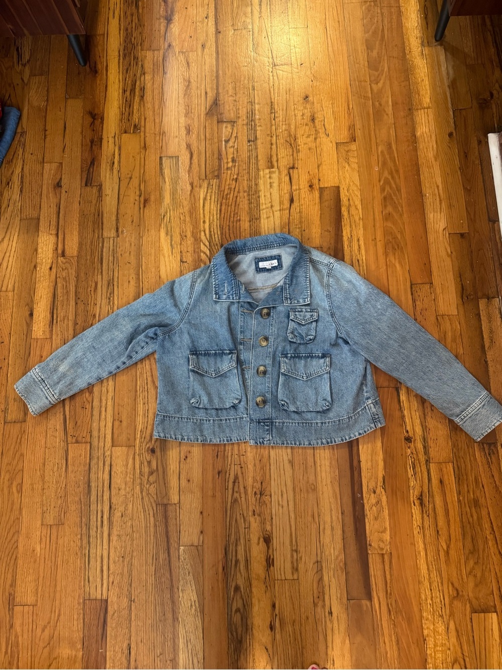 LOFT Women’s Light Blue Denim Jacket with Button Front